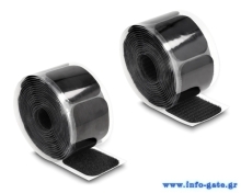 POWERTECH αυτοκόλλητα τύπου Velcro TIES-067 σε ρολό 5m, 45x50mm, μαύρο