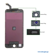 TIANMA High Copy LCD iPhone 6G Plus, Camera-Sensor ring, ear mesh, Black