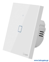 SONOFF smart διακόπτης ΤΧ-T2EU1C, αφής, Wi-Fi, μονός, λευκός