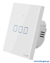 SONOFF smart διακόπτης ΤΧ-T2EU3C, αφής, Wi-Fi, τριπλός, λευκός