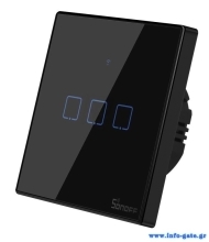SONOFF smart διακόπτης ΤΧ-T3EU3C, αφής, Wi-Fi, τριπλός, μαύρος