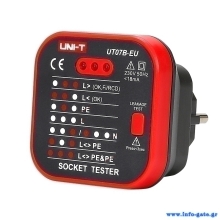 UNI-T tester πρίζας UT07B-EU, 230V, 50Hz