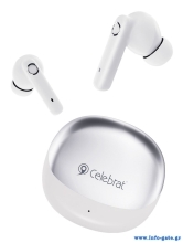CELEBRAT earphones με θήκη φόρτισης W71, True Wireless, 10mm, 30/200mAh, λευκά