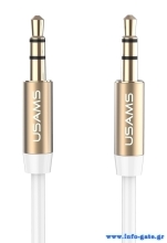 USAMS καλώδιο ήχου 3.5mm YP-01, AUX, 1m, λευκό