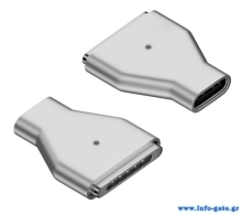 POWERTECH αντάπτορας τροφοδοσίας laptop YX-MS3, USB-C σε Magsafe 3, ασημί