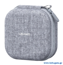 USAMS θήκη οργάνωσης ακουστικών Bluetooth ZB351, 9.5x9.5x5cm, γκρι