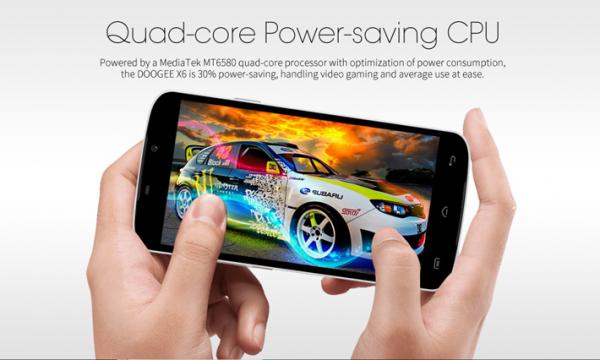 InfoGate-DOOGEE Smartphone X6, 5.5&quot; IPS, Quad Core, White