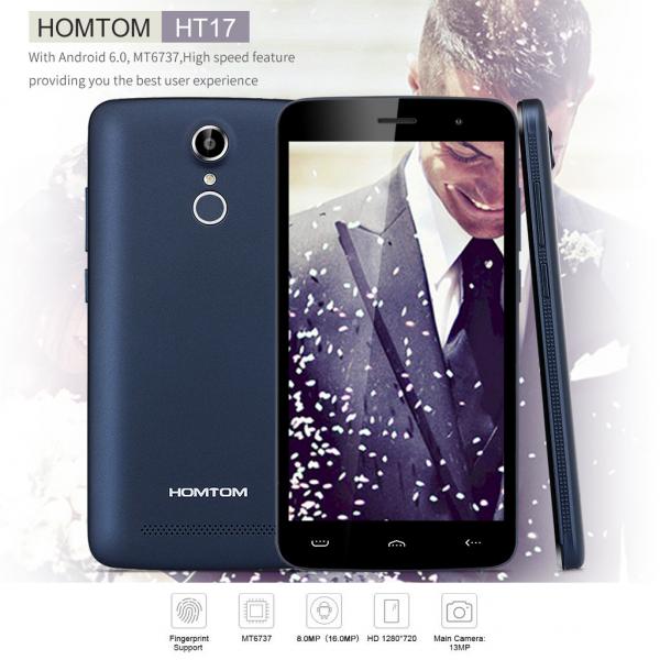 InfoGate-HOMTOM Smartphone HT17 5.5", 4G, Quad Core, 1GB/8GB, 3000mAh, Dark Blue